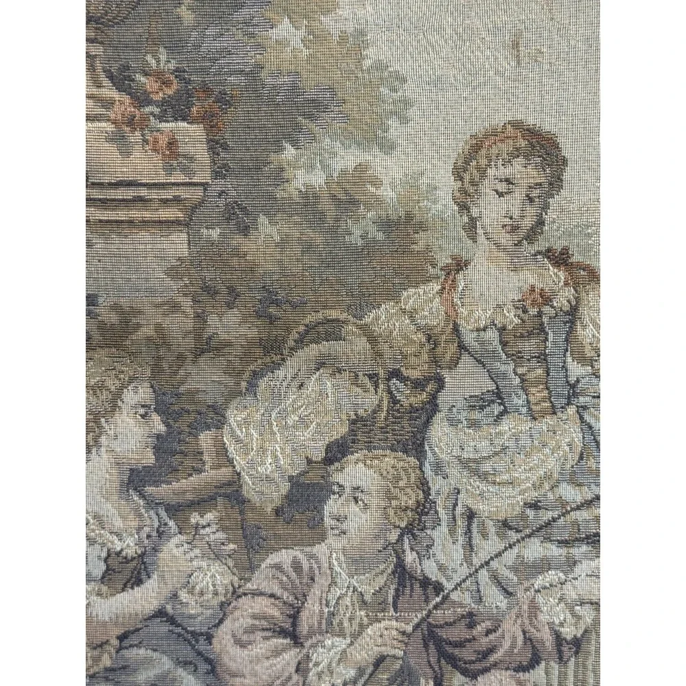 Vintage French‎ Romantic Décor Tapestry Goblins Medieval Art 18/23 Inches